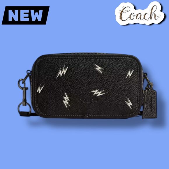 Coach Handbags - 🔴New NWT Coach Wyatt Crossbody Bag with Lightning Bolt Print – Black